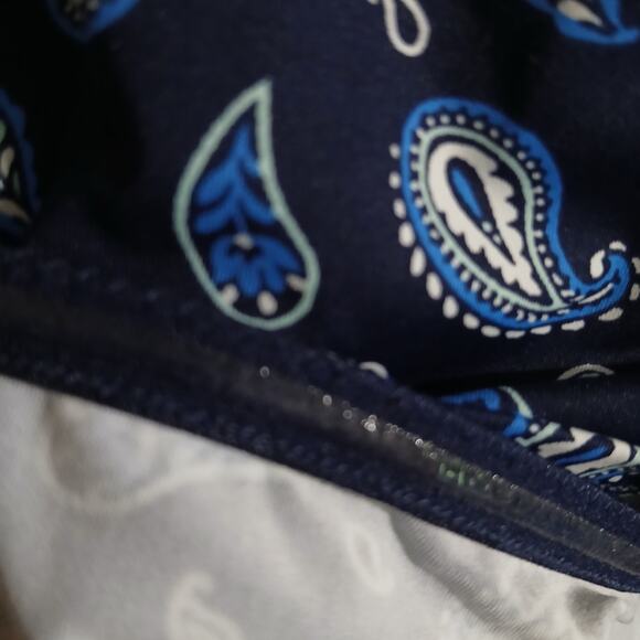 NWT Lands' End 14 Lycra xtra life swim top built in bra stay put lining navy - Picture 6 of 13